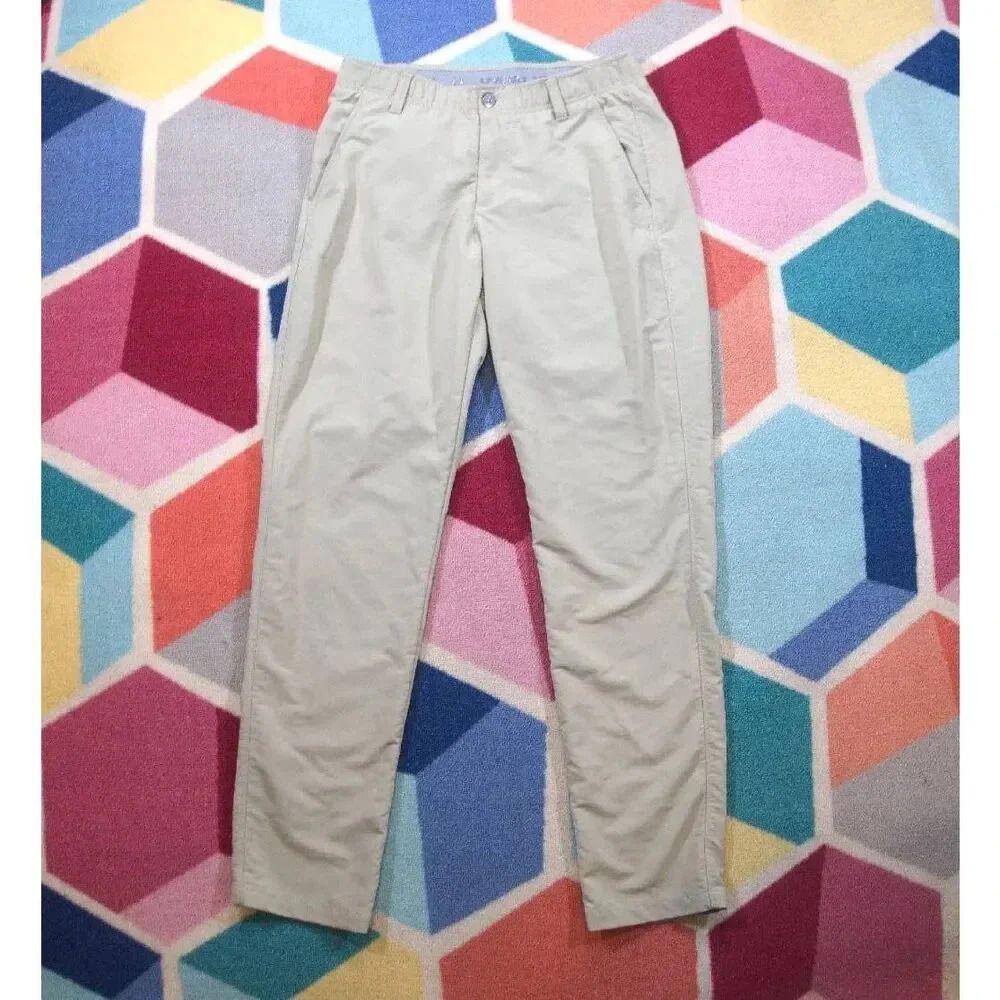 Mens Under‎ Armour UA Khaki Golf Pants Size 32